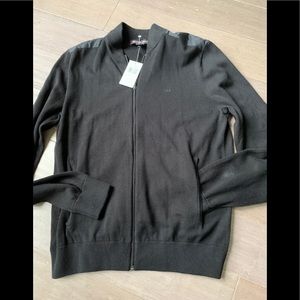 NWT Michael Kors sweater zip front / pockets M